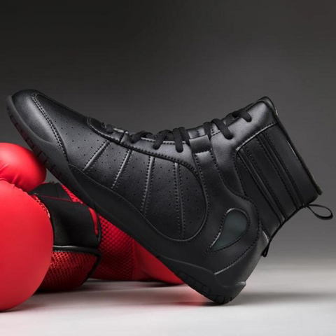 Sapatos de Boxe Masculino, Sapatos de Treinamento de Luta de Cano Alto